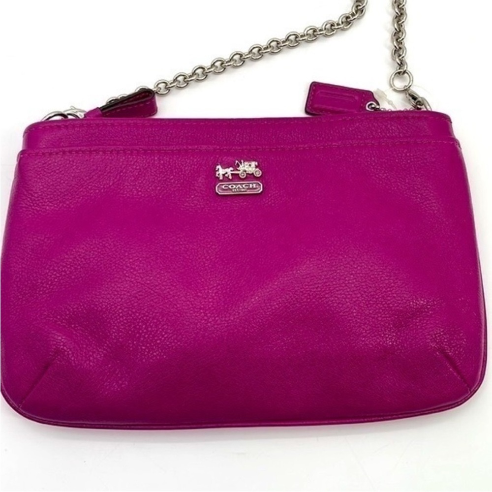 Coach hot pink leather chain strap crossbody restro
